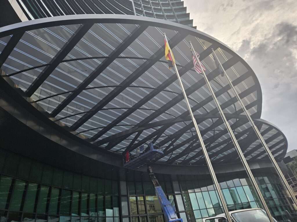 ETFE canopy at the hotel entrance of the Sheraton Kuching Hotel in Malaysia