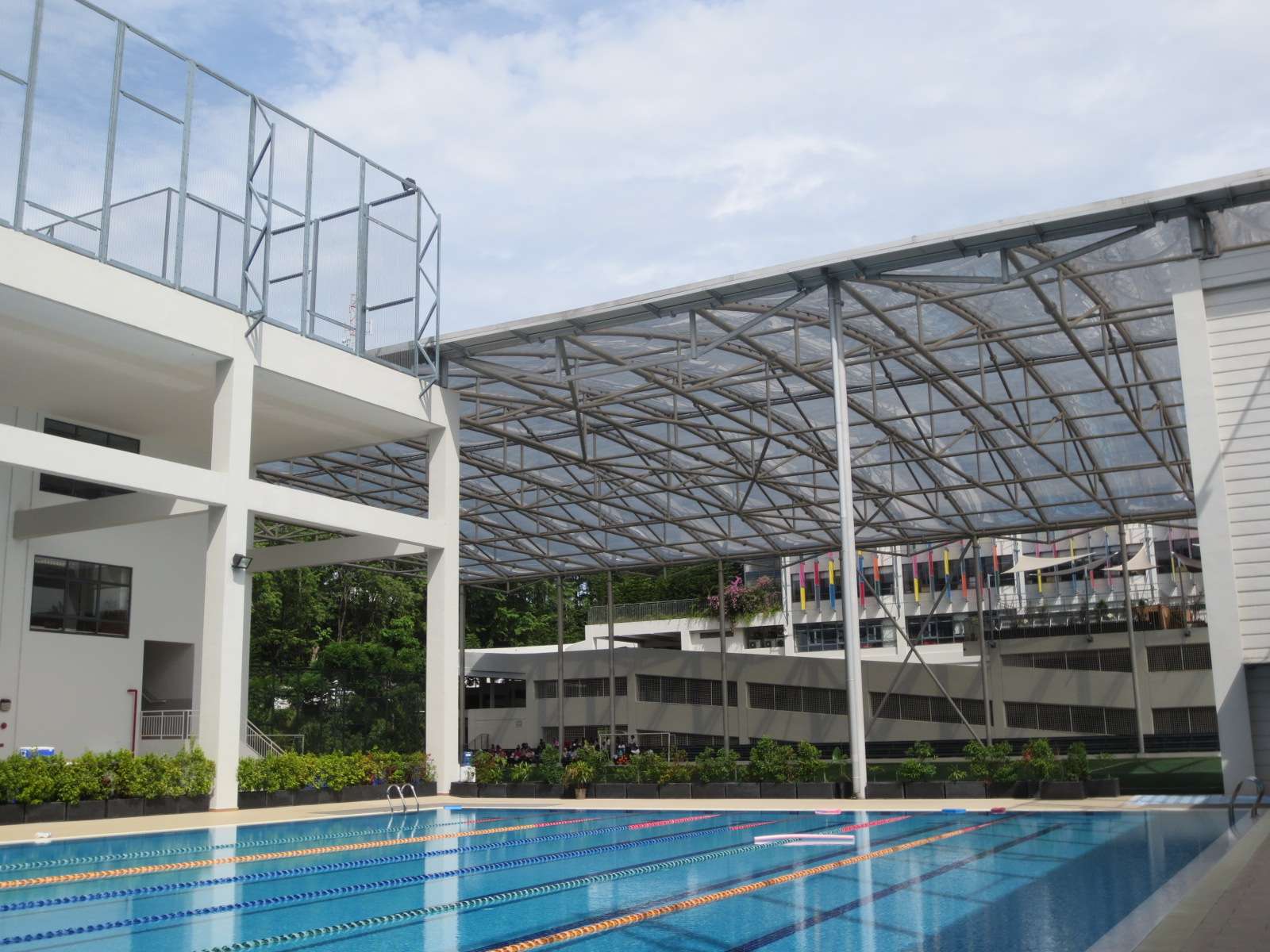 ETFE Malaysia: British International School KL features a 2,800 m² ETFE canopy that provides UV protection and all-weather shelter for outdoor play and school events.