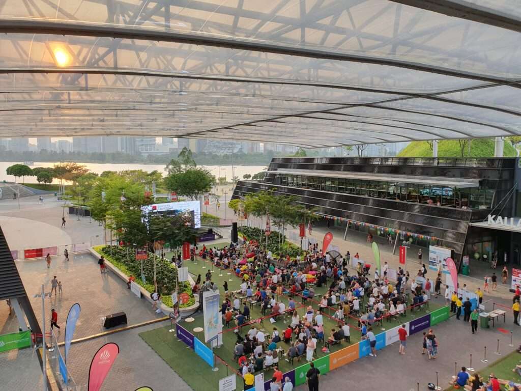 ETFE Singapore: West Plaza at the Singapore Sports Hub features an ETFE canopy providing lightweight weather protection for a major public gathering space.