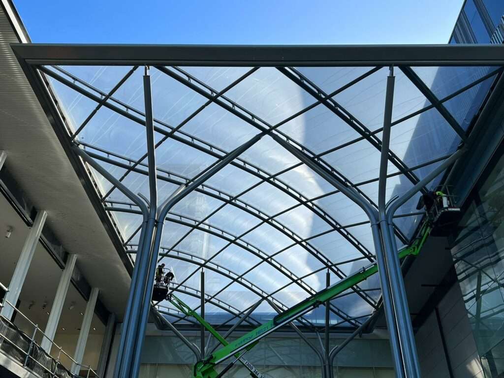 ETFE Australia: Scotts Crossing in Canberra features a 720 m² ETFE canopy engineered for lightweight design, daylight and urban design quality.