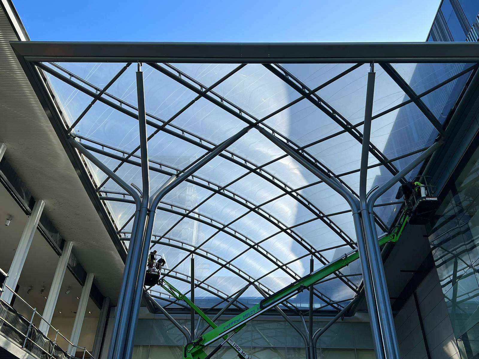 ETFE Australia: Scotts Crossing in Canberra features a 720 m² ETFE canopy engineered for lightweight design, daylight and urban design quality.